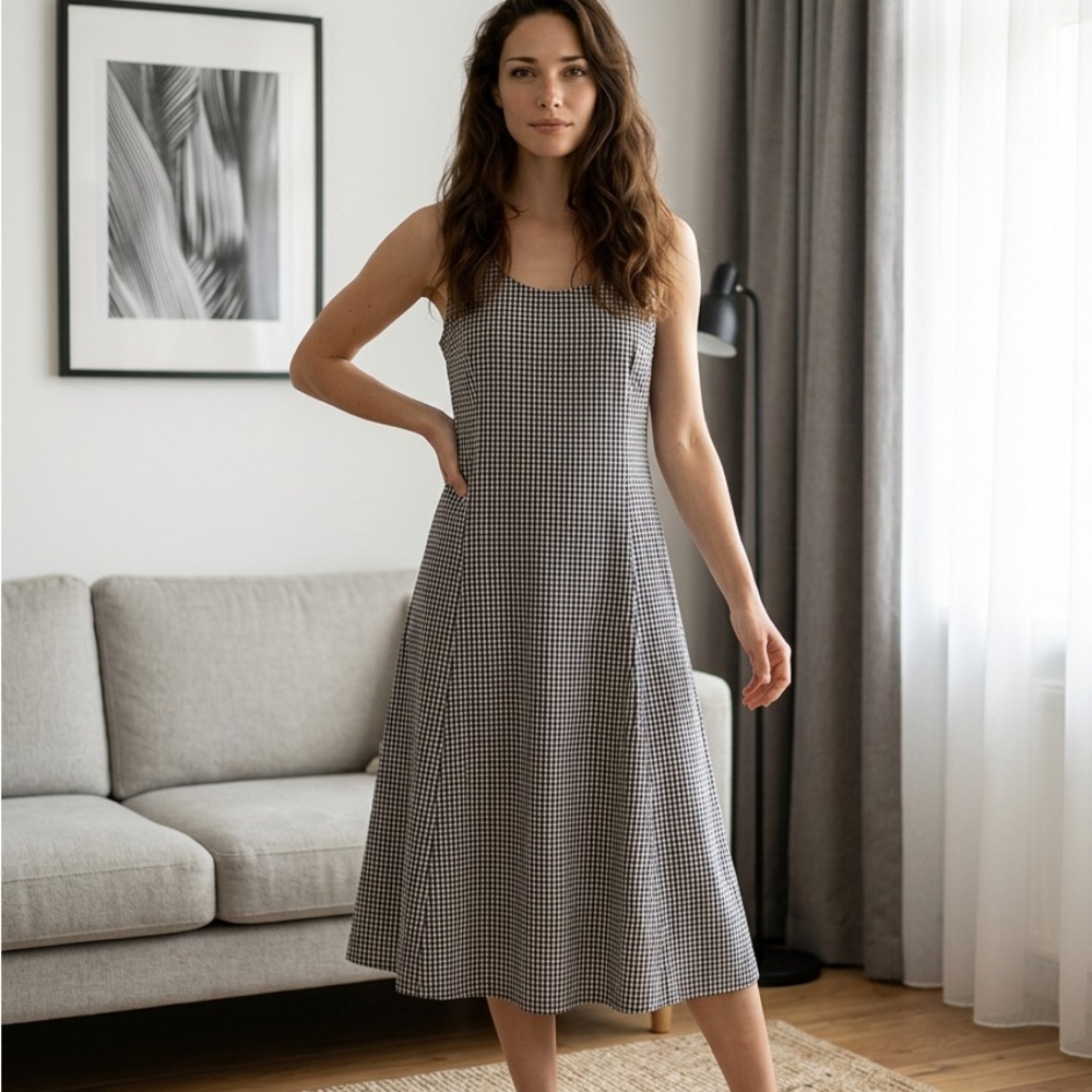 a new day Black and White Gingham Maxi Dress